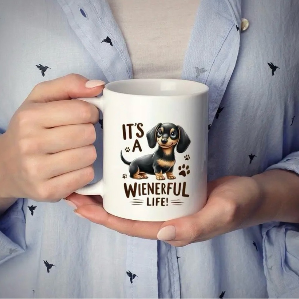 {NEW} Wienerful Life Dog Mug - White